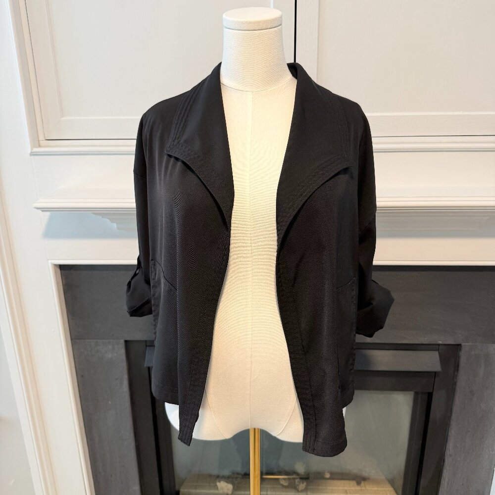 🖤 Black Open Front Drape Jacket | Max Studio London | Size S